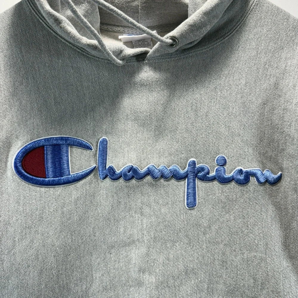 Vintage Champion Reverse Weave Warmup Hoodie Mens Size L Gray 80s - Picture 3 of 11